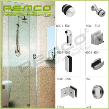 Frameless bathroom glass 304 stainless steel 16mm curved shower door rollers